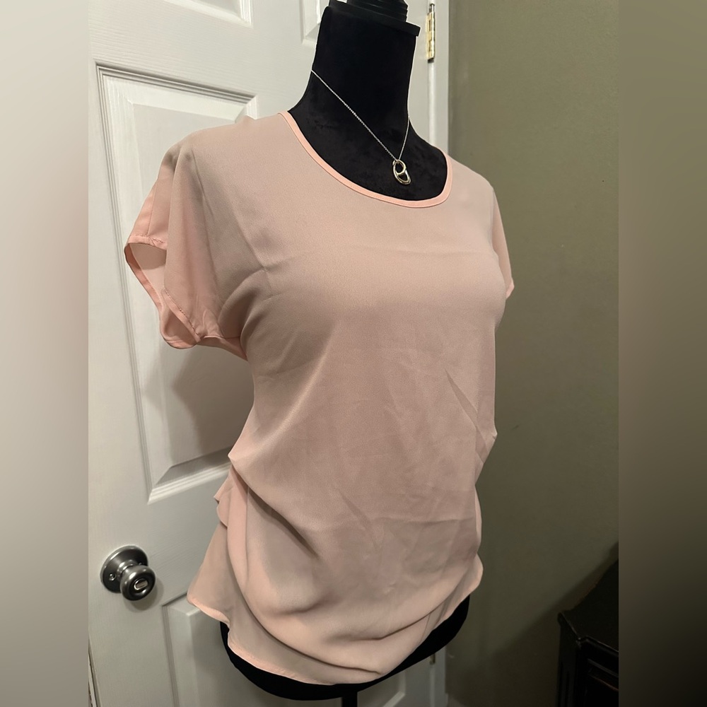 Doublju Cream Asymmetrical Blouse
